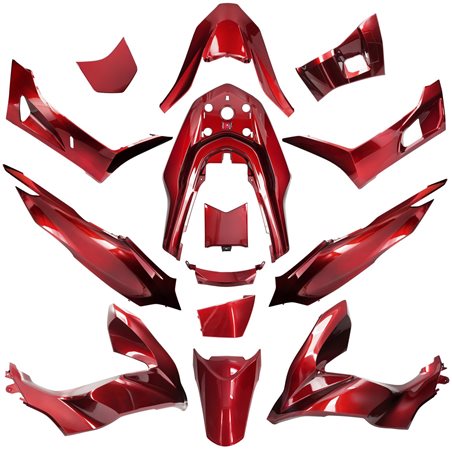 KIT DE CARENADOS HONDA PCX 2021- 14 PIEZAS ROJO PERLA R368 KIT DE CARENADOS HONDA PCX 2021- 14 PIEZAS ROJO PERLA R368